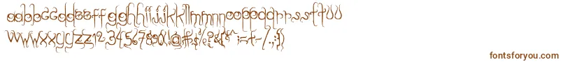 Dilate-Schriftart – Braune Schriften auf weißem Hintergrund