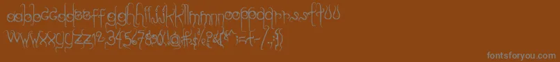 フォントDilate – 茶色の背景に灰色の文字