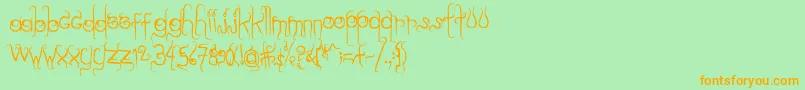 Dilate Font – Orange Fonts on Green Background