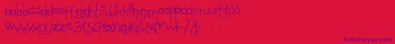 Czcionka Dilate – fioletowe czcionki na czerwonym tle