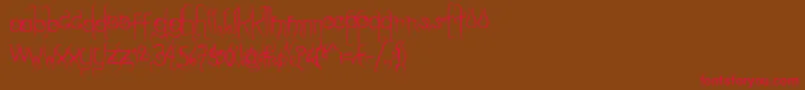 Dilate-Schriftart – Rote Schriften auf braunem Hintergrund