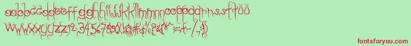 Dilate-Schriftart – Rote Schriften auf grünem Hintergrund