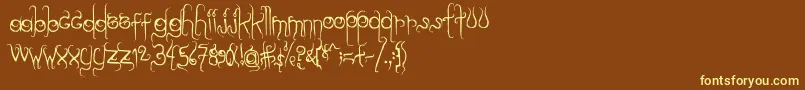 Dilate-fontti – keltaiset fontit ruskealla taustalla