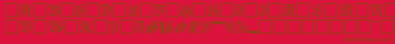 GasparbRegular-Schriftart – Braune Schriften auf rotem Hintergrund
