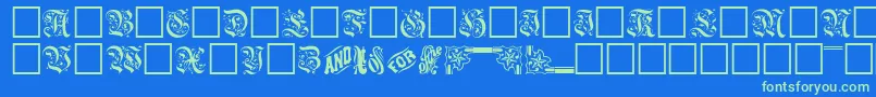 GasparbRegular Font – Green Fonts on Blue Background