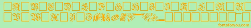 GasparbRegular Font – Orange Fonts on Green Background