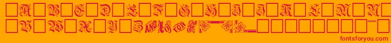GasparbRegular-Schriftart – Rote Schriften auf orangefarbenem Hintergrund