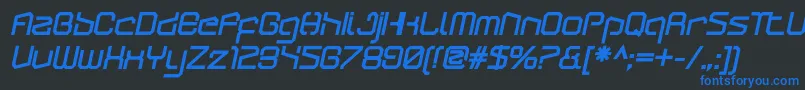 Шрифт ArcticpatrolUltraitalic – синие шрифты на чёрном фоне