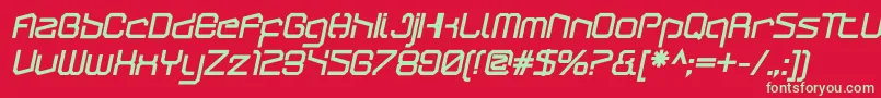 Fonte ArcticpatrolUltraitalic – fontes verdes em um fundo vermelho