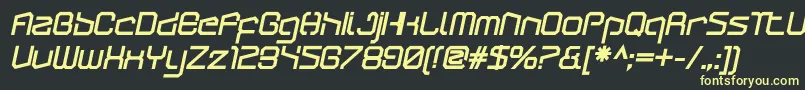 フォントArcticpatrolUltraitalic – 黒い背景に黄色の文字