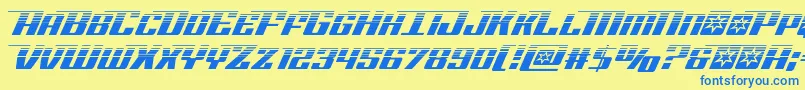 Rocketpophalf Font – Blue Fonts on Yellow Background