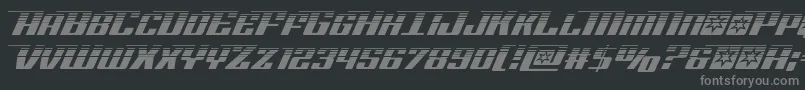 Rocketpophalf-fontti – harmaat kirjasimet mustalla taustalla