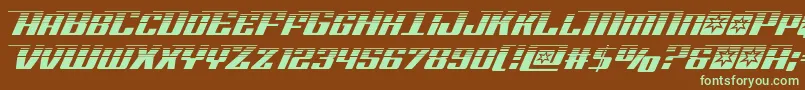 Rocketpophalf-fontti – vihreät fontit ruskealla taustalla