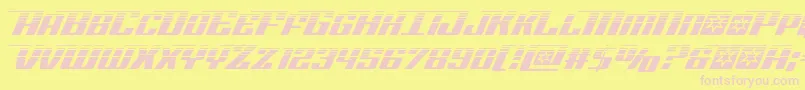 Rocketpophalf-Schriftart – Rosa Schriften auf gelbem Hintergrund