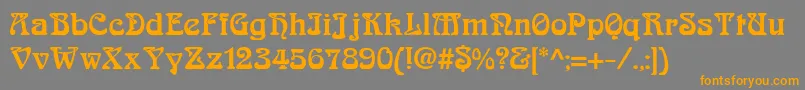 フォントSlowginfizzingExtrabold – オレンジの文字は灰色の背景にあります。