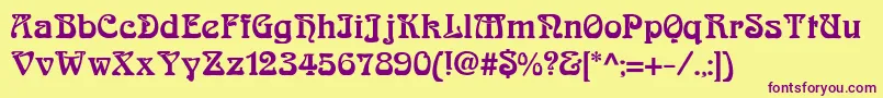 SlowginfizzingExtrabold Font – Purple Fonts on Yellow Background