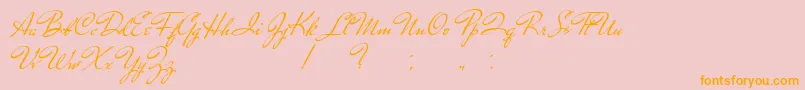 TakeAPebble-Schriftart – Orangefarbene Schriften auf rosa Hintergrund