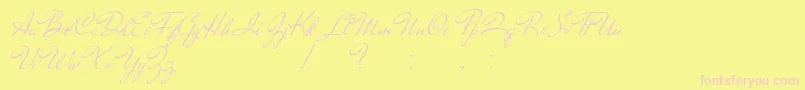 TakeAPebble-Schriftart – Rosa Schriften auf gelbem Hintergrund