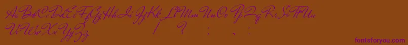 TakeAPebble Font – Purple Fonts on Brown Background