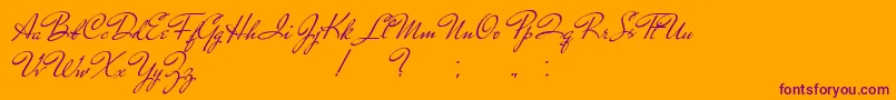 TakeAPebble-Schriftart – Violette Schriften auf orangefarbenem Hintergrund