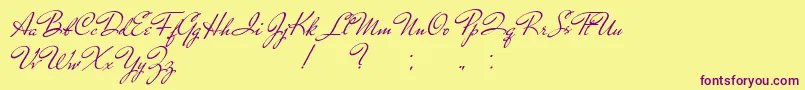 TakeAPebble Font – Purple Fonts on Yellow Background