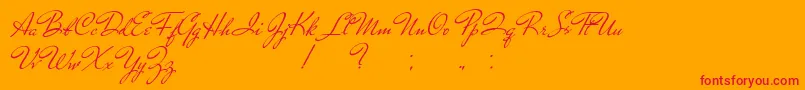 TakeAPebble Font – Red Fonts on Orange Background
