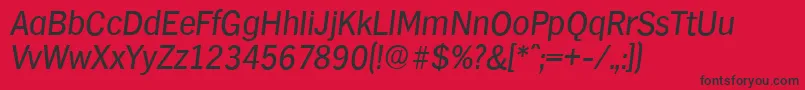 フォントHamburgserialItalic – 赤い背景に黒い文字