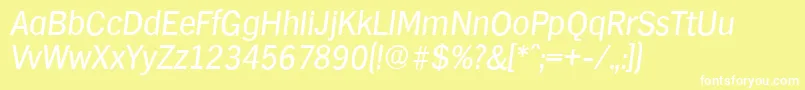 フォントHamburgserialItalic – 黄色い背景に白い文字