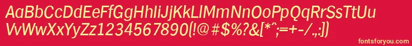 HamburgserialItalic Font – Yellow Fonts on Red Background
