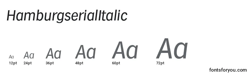 Размеры шрифта HamburgserialItalic