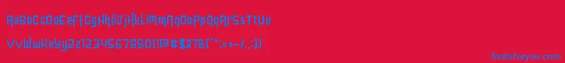 Fonte Kinglify – fontes azuis em um fundo vermelho