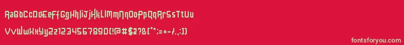 Kinglify-fontti – vihreät fontit punaisella taustalla