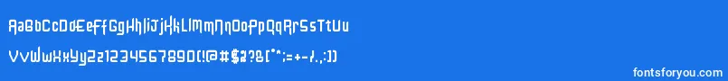 Kinglify-Schriftart – Weiße Schriften auf blauem Hintergrund