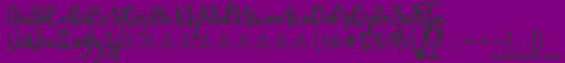 MandelaScriptPersonalUse-fontti – mustat fontit violetilla taustalla