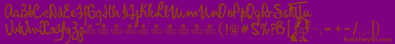 MandelaScriptPersonalUse-Schriftart – Braune Schriften auf violettem Hintergrund