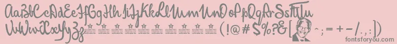 MandelaScriptPersonalUse Font – Gray Fonts on Pink Background