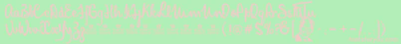 MandelaScriptPersonalUse Font – Pink Fonts on Green Background