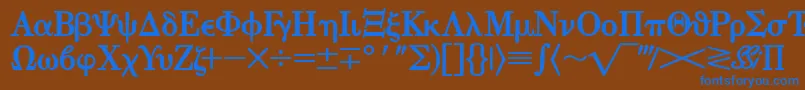 EisagogreeksskBold Font – Blue Fonts on Brown Background