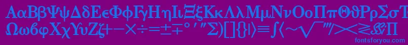 EisagogreeksskBold Font – Blue Fonts on Purple Background