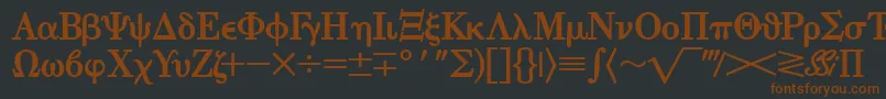 EisagogreeksskBold Font – Brown Fonts on Black Background