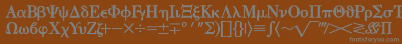 フォントEisagogreeksskBold – 茶色の背景に灰色の文字