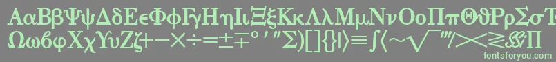 フォントEisagogreeksskBold – 灰色の背景に緑のフォント