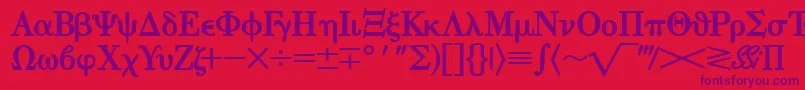 EisagogreeksskBold Font – Purple Fonts on Red Background