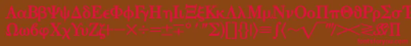 EisagogreeksskBold Font – Red Fonts on Brown Background