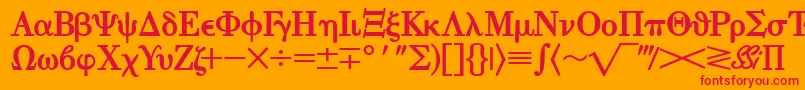 EisagogreeksskBold Font – Red Fonts on Orange Background