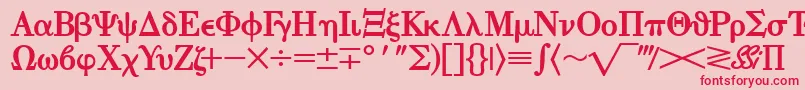 EisagogreeksskBold Font – Red Fonts on Pink Background