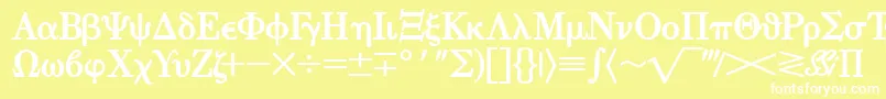 フォントEisagogreeksskBold – 黄色い背景に白い文字