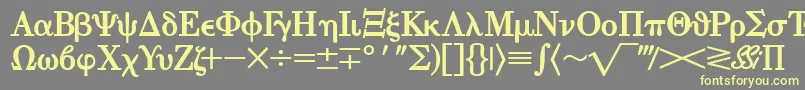 EisagogreeksskBold Font – Yellow Fonts on Gray Background