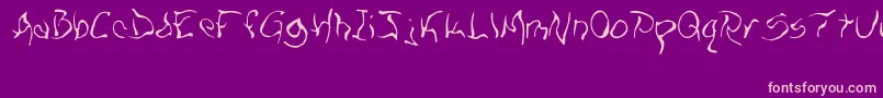 ZillOWisp-Schriftart – Rosa Schriften auf violettem Hintergrund