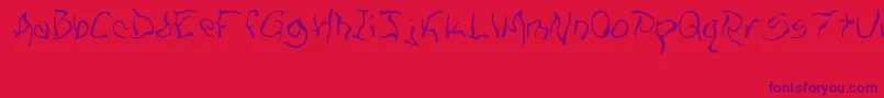 ZillOWisp-Schriftart – Violette Schriften auf rotem Hintergrund